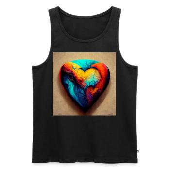Herz Love Abstract Collection 8 - Männer Premium Bio Tank Top - Schwarz - Vorne - Michal (187cm)