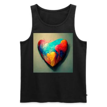 Herz Love Abstract Collection 9 - Männer Premium Bio Tank Top - Schwarz - Vorne - Michal (187cm)