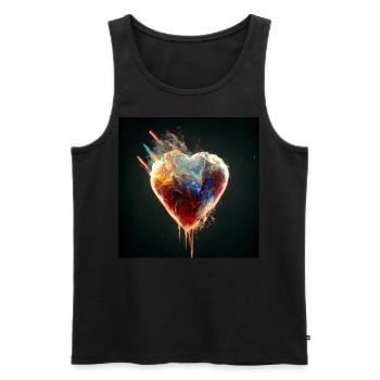 Herz Love Abstract Collection 16 - Männer Premium Bio Tank Top - Schwarz - Vorne - Michal (187cm)