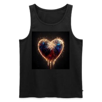 Herz Love Abstract Collection 21 - Männer Premium Bio Tank Top - Schwarz - Vorne - Michal (187cm)