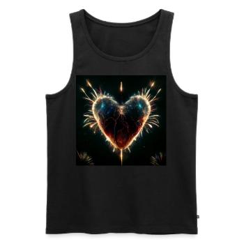 Herz Love Abstract Collection 22 - Männer Premium Bio Tank Top - Schwarz - Vorne - Michal (187cm)