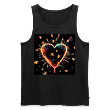 Herz Love Abstract Collection 25 - Männer Premium Bio Tank Top - Schwarz - Vorne - Michal (187cm)