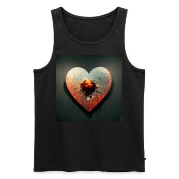 Herz Love Abstract Collection 31 - Männer Premium Bio Tank Top - Schwarz - Vorne - Michal (187cm)