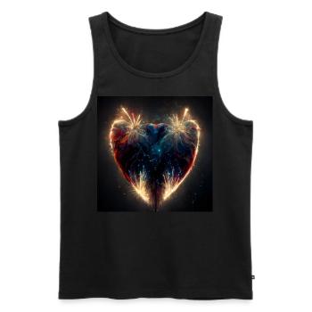 Herz Love Abstract Collection 20 - Männer Premium Bio Tank Top - Schwarz - Vorne - Michal (187cm)