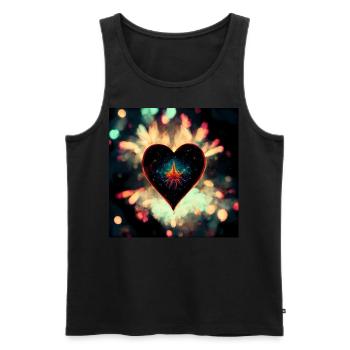 Herz Love Abstract Collection 24 - Männer Premium Bio Tank Top - Schwarz - Vorne - Michal (187cm)