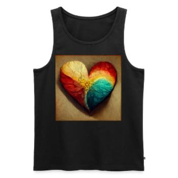 Herz Love Abstract Collection 36 - Männer Premium Bio Tank Top - Schwarz - Vorne - Michal (187cm)