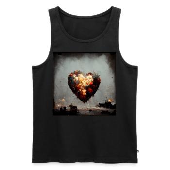 Herz Love Abstract Collection 29 - Männer Premium Bio Tank Top - Schwarz - Vorne - Michal (187cm)