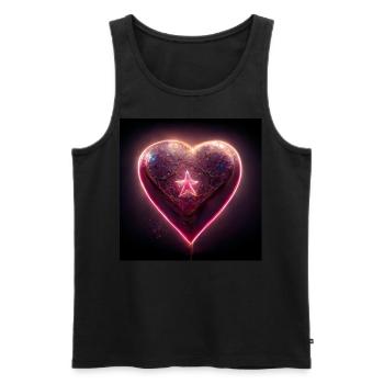 Herz Love Abstract Collection 33 - Männer Premium Bio Tank Top - Schwarz - Vorne - Michal (187cm)