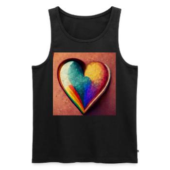 Herz Love Abstract Collection 39 - Männer Premium Bio Tank Top - Schwarz - Vorne - Michal (187cm)