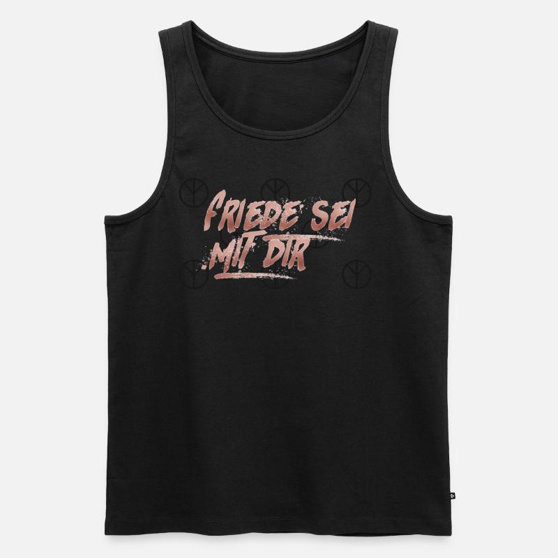 Friede sei mit dir - Männer Premium Bio Tank Top - Schwarz