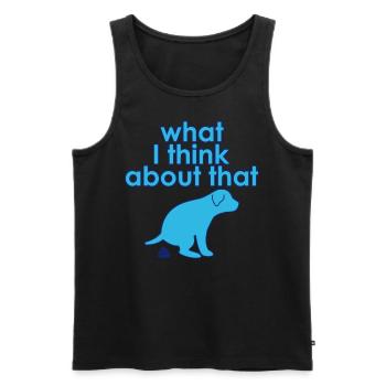 What I Think About That - Men's Premium Organic Tank Top - black - Front - Michal (187cm)