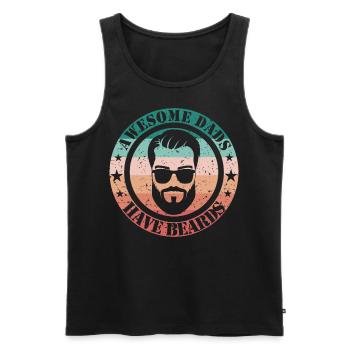 Awesome Dads have beards - Men's Premium Organic Tank Top - black - Front - AI Model Male 178 light (178cm)