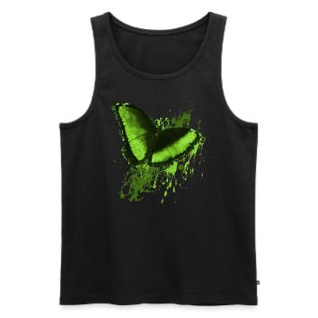 Butterfly green by Mrs Peanut butterfly green - Men's Premium Organic Tank Top - black - Front - AI Model Male 178 light (178cm)