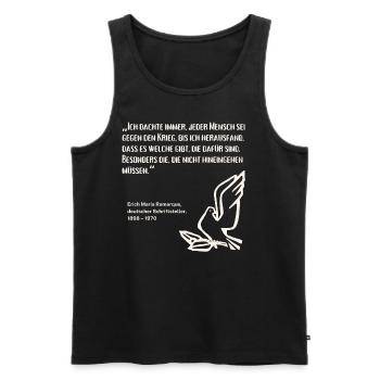 Zitat deutscher Schriftsteller Krieg Frieden - Männer Premium Bio Tank Top - Schwarz - Vorne - Michal (187cm)