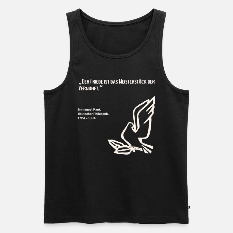 Zitat deutscher Philosoph Frieden - Männer Premium Bio Tank Top - Schwarz