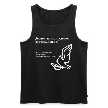 Zitat deutscher Politiker Frieden - Männer Premium Bio Tank Top - Schwarz - Vorne - Michal (187cm)