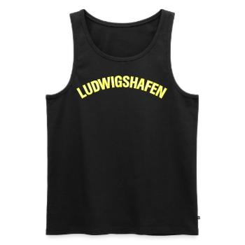 Ludwigshafen - Männer Premium Bio Tank Top - Schwarz - Vorne - Michal (187cm)