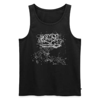 Heart Flow White - Männer Premium Bio Tank Top - Schwarz - Vorne - Michal (187cm)