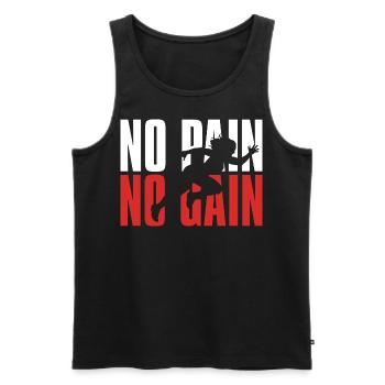 No Pain No Gain - Männer Premium Bio Tank Top - Schwarz - Vorne - Michal (187cm)
