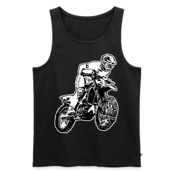 Motocross / Enduro / Freestyle mx / Dirtbike retro - Men's Premium Organic Tank Top - black - Front - AI Model Male 178 light (178cm)