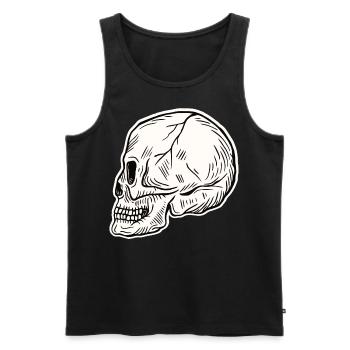 Skull Skeleton Skull Horror Cadeau d’Halloween - Débardeur bio Premium Homme - noir - Devant - AI Model Male 178 light (178cm)