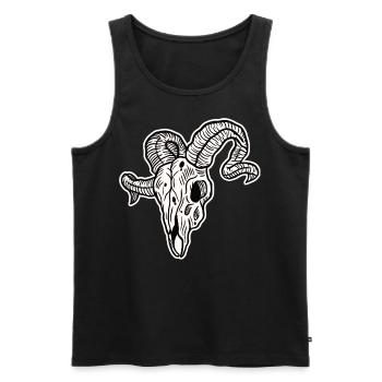 Skull Skeleton Skull Horror Cadeau d’Halloween - Débardeur bio Premium Homme - noir - Devant - AI Model Male 178 light (178cm)