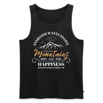 Wandern T Shirt Design - Männer Premium Bio Tank Top - Schwarz - Vorne - AI Model Male 178 light (178cm)