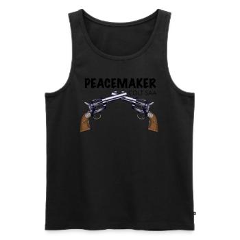 Revolver Colt SAA Peacemaker - Männer Premium Bio Tank Top - Schwarz - Vorne - Michal (187cm)