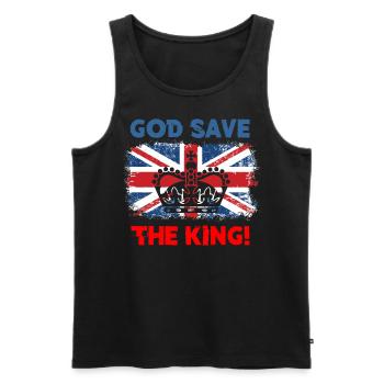 God save the King - Männer Premium Bio Tank Top - Schwarz - Vorne - AI Model Male 178 light (178cm)