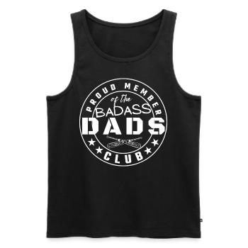 Proud member of the Badass Dad club - Men's Premium Organic Tank Top - black - Front - AI Model Male 178 light (178cm)