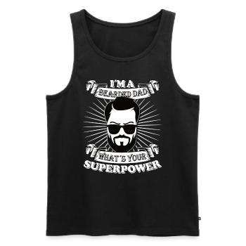 I ́m a bearded Dad what ́s your superpower - Men's Premium Organic Tank Top - black - Front - AI Model Male 178 light (178cm)