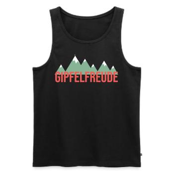 Summit Joy Mountain Mountaineering Hiking Gift - Men's Premium Organic Tank Top - black - Front - Michal (187cm)