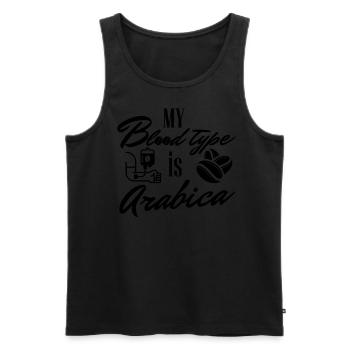 Blood Type Arabica - Blutgruppe Arabica weiß - Männer Premium Bio Tank Top - Schwarz - Vorne - AI Model Male 178 light (178cm)