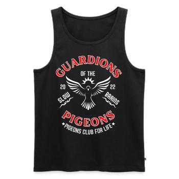 Guardian of the Pigeons T Shirt Design - Men's Premium Organic Tank Top - black - Front - AI Model Male 178 light (178cm)