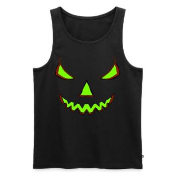 Halloween Kürbis Verkleidung Kostüm in grün lachen - Männer Premium Bio Tank Top - Schwarz - Vorne - Michal (187cm)