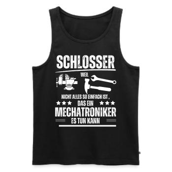 Schlosser - Dicton drôle - Débardeur bio Premium Homme - noir - Devant - Michal (187cm)