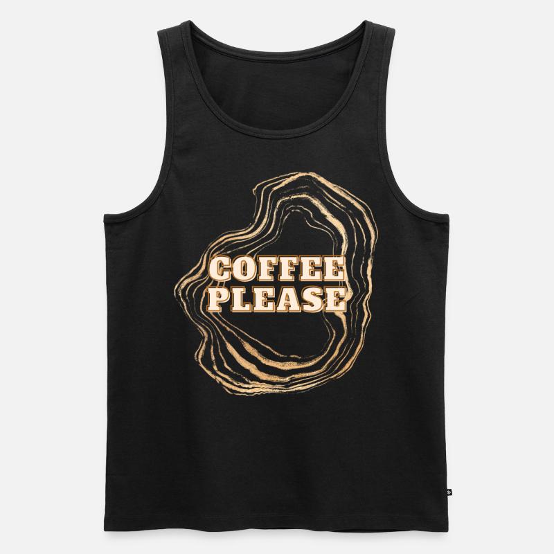 Coffee Please - Männer Premium Bio Tank Top - Schwarz