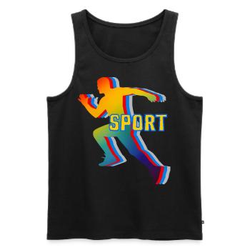 Running Rainbow Run Free Time Gift - Men's Premium Organic Tank Top - black - Front - AI Model Male 178 light (178cm)