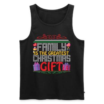 Family is the greatest Christmas Gift - Männer Premium Bio Tank Top - Schwarz - Vorne - Michal (187cm)
