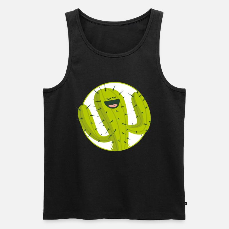 Kaktus - Männer Premium Bio Tank Top - Schwarz