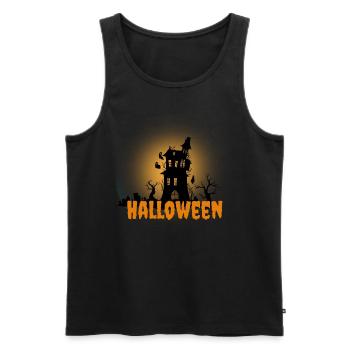 Halloween Creepy Cemetery Moon Witch Vampire - Men's Premium Organic Tank Top - black - Front - Michal (187cm)