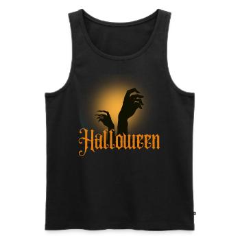 Halloween Creepy Cemetery Moon Witch Vampire - Men's Premium Organic Tank Top - black - Front - Michal (187cm)