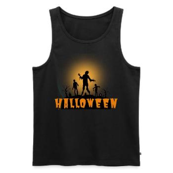 Halloween Creepy Cemetery Moon Witch Vampire - Men's Premium Organic Tank Top - black - Front - Michal (187cm)
