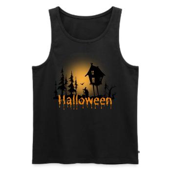 Halloween Creepy Cemetery Moon Witch Vampire - Men's Premium Organic Tank Top - black - Front - Michal (187cm)