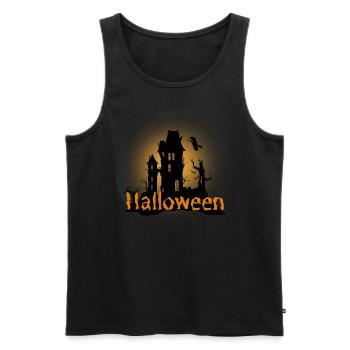 Halloween Creepy Cemetery Moon Witch Vampire - Men's Premium Organic Tank Top - black - Front - Michal (187cm)