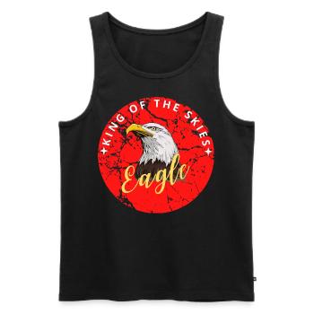 Bald Eagle t Shirt Design - Men's Premium Organic Tank Top - black - Front - AI Model Male 178 light (178cm)