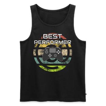 BEST PERFORMER @ Controller Gaming Videospiele - Männer Premium Bio Tank Top - Schwarz - Vorne - AI Model Male 178 light (178cm)