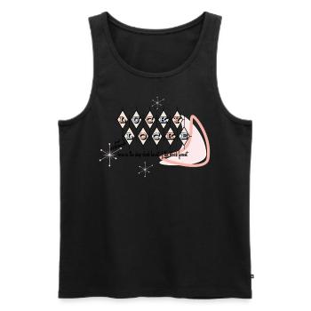 Lucky Locke Atomic 3 - Männer Premium Bio Tank Top - Schwarz - Vorne - Michal (187cm)