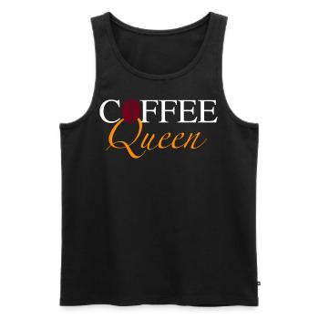 Coffee Queen mit Bohne - Männer Premium Bio Tank Top - Schwarz - Vorne - AI Model Male 178 light (178cm)