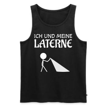 Ich und meine Laterne Spazieren gehen Martin - Männer Premium Bio Tank Top - Schwarz - Vorne - Michal (187cm)